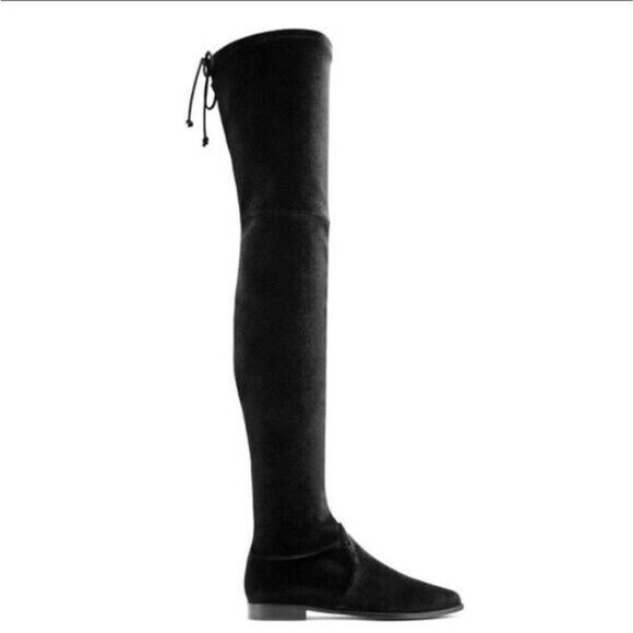 Stuart Weitzman Leggylady Stretch Velvet Over the Knee Thigh High Boots Size 7.5 - Picture 6 of 9